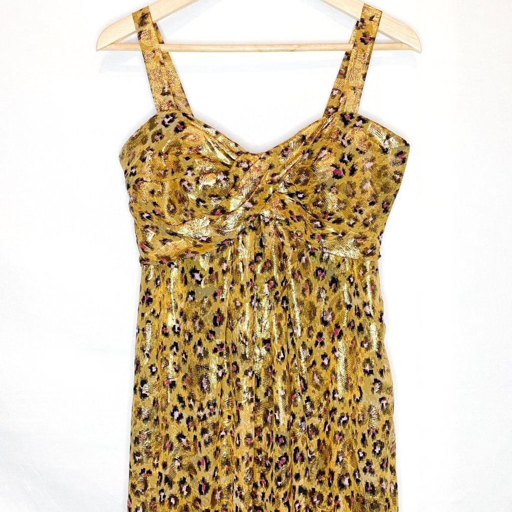 Nicole Miller Collection Silk Lurex Leopard Dress